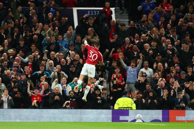 Benjamin Sesko of Manchester United, ManU celebrates scoring to make it 3-0 Manchester United v Sabah, UEFA Champions League, Football, Old Trafford, UK - 10 Sep 2026Manchester Old Trafford United Kingdom  Copyright: xPaulxCurrie Shutterstockx 17144908bb