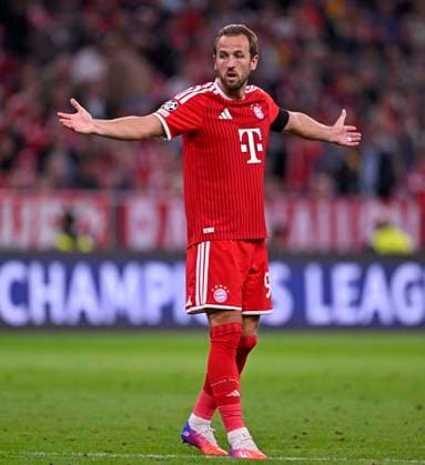 September 10, 2026, Soccer: UEFA Champions League 2026–2027, Matchday 1, FC Bayern Munich vs. FK Bodo Glimt, at the Allianz Arena in Munich; Harry Kane of FC Bayern Munich is at a loss