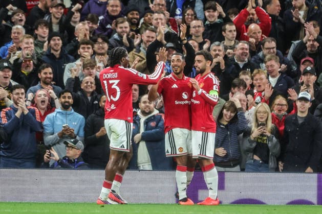 UEFA Champions League Matchday 1 of 8 Manchester United, ManU v Sabah FK Bruno Fernandes of Manchester United celebrates his goal to make it 2-0 during the UEFA Champions League Matchday 1 of 8 match Manchester United vs Sabah FK at Old Trafford, Manchester, United Kingdom on 10 September 2026 (Photo by Mark Cosgrove News Images) Manchester Old Trafford Greater Manchester United Kingdom Copyright: xMarkxCosgrove NewsxImagesx