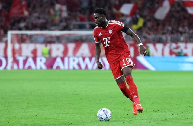 September 10, 2026, GER, Soccer, Men s, UEFA Champions League, Group Stage, 2026–2027 Season, Matchday 1, FC Bayern Munich vs. FK Bodø Glimt, Individual Play, Full-Body Shot, Isolated Figure, Alphonso Davies, FC Bayern Munich 19, Munich, Allianz Arena, Bayern, Germany Copyright: xNordphoto Schneiderx