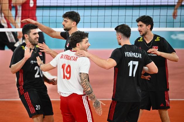 Turkiye v Germany - CEV EuroVolley 2026 Men CLUJ-NAPOCA, ROMANIA - SEPTEMBER 10: Players of Turkiye celebrate after scoring a point during the CEV EuroVolley 2026 match between Turkiye and Germany at the BTarena in Cluj-Napoca, Romania, on September 10, 2026. Alex Nicodim Anadolu Cluj - Napoca Romania. Editorial use only. Please get in touch for any other usage.  Copyright: x2026xAnadoluxAlexxNicodimx