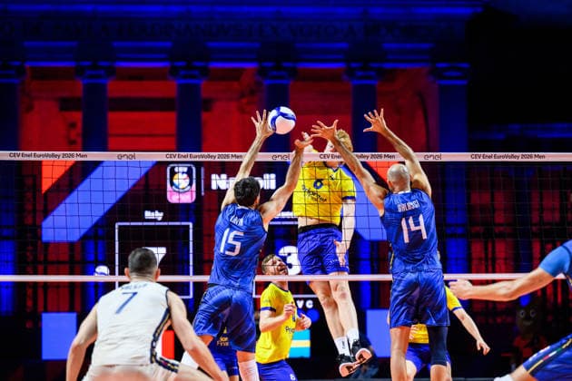 September 10, 2026: Jacob Ekman of Sweden during the CEV EuroVolley 2026 group stage volleyball match between Italy and Sweden on September 10, 2026 in Naples. Photo by Domenico Cippitelli, BILDBYRAN COP 18 XY0128 volleyball volleyball volleyball European Championships Italy Sweden CEV EuroVolley 2026 Italy Sweden BBENG European Championships  Copyright: DomenicoxCippitelli BB260910BB719