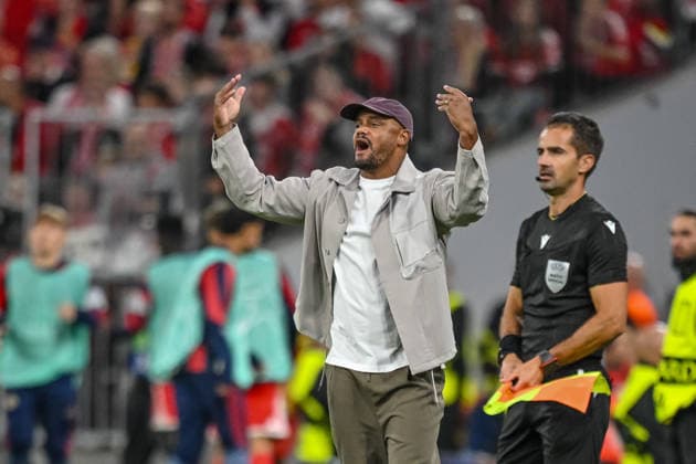 Coach Vincent Kompany of FC Bayern Munich gestures during the 2026–2027 UEFA Champions League match between Bayern Munich and Bodo Glimt at the Fussball Arena München on September 10, 2026, in Munich, Germany. Photo by Harry Langer, DeFodi Images