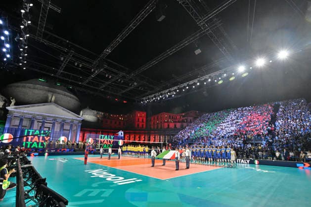 September 10, 2026, Napoli: L incontro inaugurale di Euro Volley 2026 tra Italia e Svezia nel palazzetto allestito in piazza del Plebiscito a Napoli, 10 settembre 2026. ANSA CIRO FUSCO The opening match of EuroVolley 2026 between Italy and Sweden at the arena set up in Piazza del Plebiscito, Naples, September 10, 2026. ANSA CIRO FUSCO Euro Volley 2026: In Piazza Napoli Italia-Svezia  - ZUMAa110 20260910_zaf_a110_041 Copyright: xCiroxFuscox