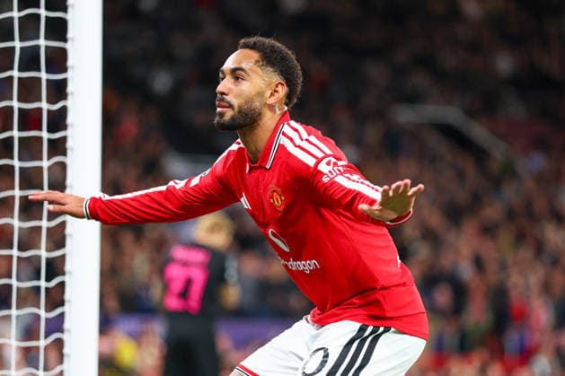 RECORD DATE NOT STATED 10th September 2026; Old Trafford, Manchester, England; UEFA Champions League Football, Manchester United, ManU versus Sabah; Matheus Cunha of Manchester United scores to make it 1-0 in the 27th minute RogerxEvans