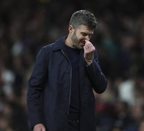 Manchester United, ManU v Sabah, UEFA Champions League, League Stage 10.09.26 Manchester United v Sabah, UEFA Champions League, League Stage Bradley Ormesher The Times Manchester United Manager Michael Carrick at half time  Copyright: xBradleyxOrmesherx NINTCHDBPICT001107200878