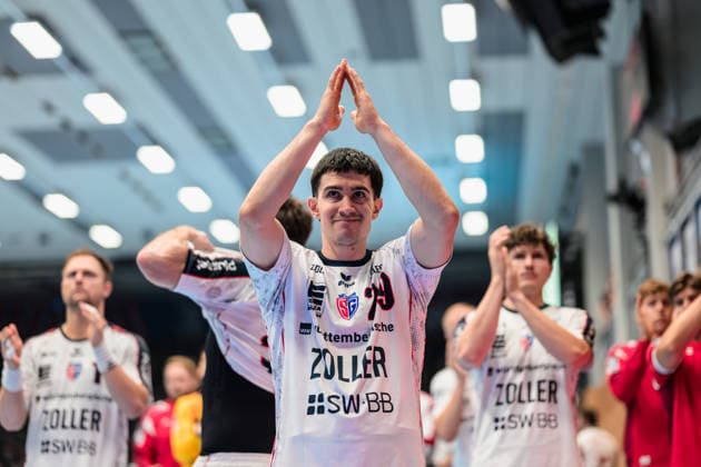 Moritz Strosack, SG BBM Bietigheim, 29, after the game (GER), ThSV Eisenach vs. SG BBM Bietigheim, 1st Opel Handball Bundesliga, Handball, Matchday 4, 2026–2027 season, 7:00 p.m., September 10, 2026 GER, ThSV Eisenach vs. SG BBM Bietigheim, 1st Opel Handball Bundesliga, Handball, Matchday 4, 2026–2027 season, 7:00 p.m., September 10, 2026, Eisenach Copyright: xMartinxHerbstx