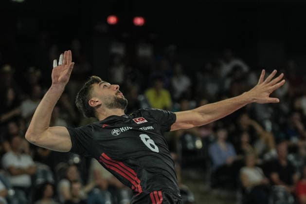 Turkiye v Germany - CEV EuroVolley 2026 Men CLUJ-NAPOCA, ROMANIA - SEPTEMBER 10: Gokcen Yuksel of Turkiye in action during the CEV EuroVolley 2026 match between Turkiye and Germany at the BTarena in Cluj-Napoca, Romania, on September 10, 2026. Osmancan Gurdogan Anadolu Cluj Napoca Romania. Editorial use only. Please get in touch for any other usage.  Copyright: x2026xAnadoluxOsmancanxGurdoganx
