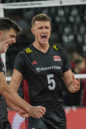 Turkiye v Germany - CEV EuroVolley 2026 Men CLUJ-NAPOCA, ROMANIA - SEPTEMBER 10: Mert Matic of Turkiye gestures during the CEV EuroVolley 2026 match between Turkiye and Germany at the BTarena in Cluj-Napoca, Romania, on September 10, 2026. Osmancan Gurdogan Anadolu Cluj Napoca Romania. Editorial use only. Please get in touch for any other usage.  Copyright: x2026xAnadoluxOsmancanxGurdoganx