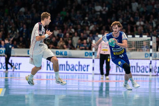 Stephan Seitz, ThSV Eisenach, 44, Nikola Vlahovic, SG BBM Bietigheim, 03 GER, ThSV Eisenach vs. SG BBM Bietigheim, 1st Opel Handball Bundesliga, Handball, Matchday 4, 2026–2027 Season, 7:00 p.m., September 10, 2026 GER, ThSV Eisenach vs. SG BBM Bietigheim, 1st Opel Handball Bundesliga, Handball, Matchday 4, 2026–2027 season, 7:00 PM, September 10, 2026, Eisenach Copyright: xMartinxHerbstx