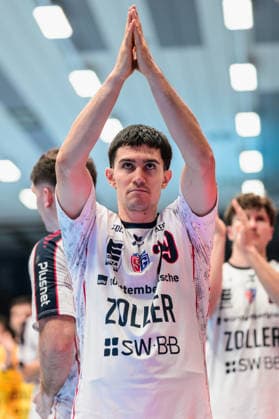 Moritz Strosack, SG BBM Bietigheim, 29 after the game (GER), ThSV Eisenach vs. SG BBM Bietigheim, 1st Opel Handball Bundesliga, Handball, Matchday 4, 2026–2027 season, 7:00 p.m., September 10, 2026, GER, ThSV Eisenach vs. SG BBM Bietigheim, Opel Handball Bundesliga 1, Handball, Matchday 4, 2026–2027 season, 7:00 p.m., September 10, 2026, Eisenach Copyright: xMartinxHerbstx