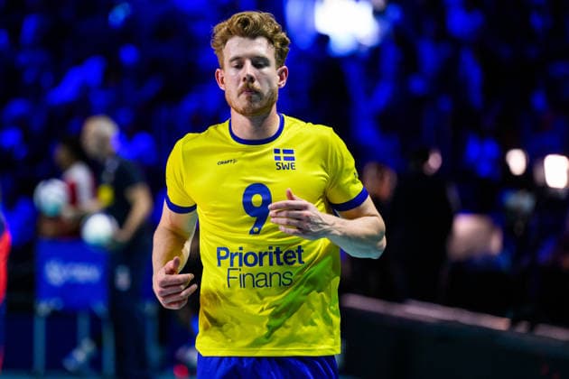 September 10, 2026: Johan Gruvaeus of Sweden during the CEV EuroVolley 2026 group stage volleyball match between Italy and Sweden on September 10, 2026 in Naples. Photo by Domenico Cippitelli, BILDBYRAN COP 18 XY0128 volleyball volleyball volleyball European Championships Italy Sweden CEV EuroVolley 2026 Italy Sweden bbeng European Championships  Copyright: DomenicoxCippitelli BB260910BB744