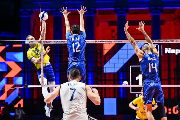 September 10, 2026: Jacob Link of Sweden during the CEV EuroVolley 2026 group stage volleyball match between Italy and Sweden on September 10, 2026 in Naples. Photo by Domenico Cippitelli, BILDBYRAN COP 18 XY0128 volleyball volleyball volleyball European Championships Italy Sweden CEV EuroVolley 2026 Italy Sweden bbeng European Championships  Copyright: DomenicoxCippitelli BB260910BB746