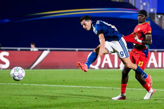 Como 1907 v RB Leipzig - UEFA Champions League Tasos Douvikas of Como 1907 scores a goal during the UEFA Champions League 2026 27 league phase football match between Como 1907 and RB Leipzig. Como Italy Copyright: xNicolòxCampox