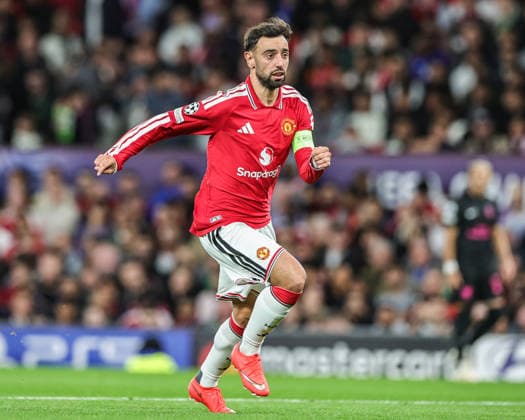 UEFA Champions League Matchday 1 of 8 Manchester United, ManU v Sabah FK Bruno Fernandes of Manchester United during the UEFA Champions League Matchday 1 of 8 match Manchester United vs Sabah FK at Old Trafford, Manchester, United Kingdom on 10 September 2026 (Photo by Mark Cosgrove News Images) Manchester Old Trafford Greater Manchester United Kingdom Copyright: xMarkxCosgrove NewsxImagesx
