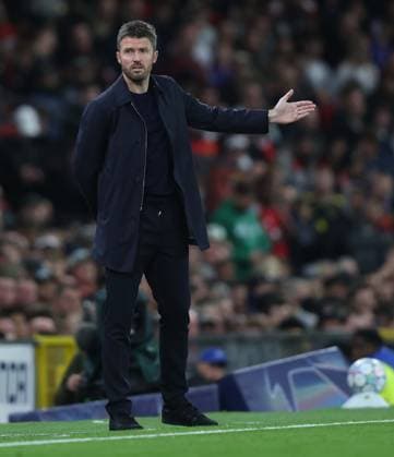 UEFA Champions League - Manchester United, ManU v Sabah MANCHESTER, ENGLAND, SEPTEMBER 10: Michael Carrick Manager of Manchester United points out instructions to his players during The UEFA Champions League match in The League Phase between Manchester United v Sabah at Old Trafford Stadium, Manchester, England, on September 10. (Photo by Daniel Weir) Manchester Old Trafford Stadium England Copyright: xDanielxWeir SportsxPressxPhotox Sportspressphoto_SPR227826