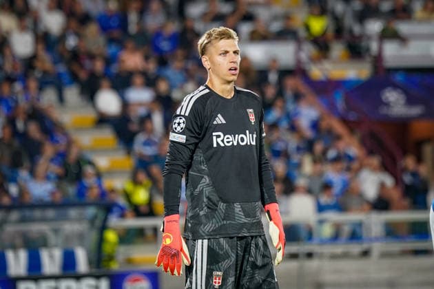 Italy Soccer UEFA Champions League 2026–2027, Matchday 1: Como 1907 vs. RB Leipzig; Giuseppe Sinigaglia (Como), Jean Butez (Como 1907); 1 facial expression, emotion Copyright: xJOERANxSTEINSIEKx