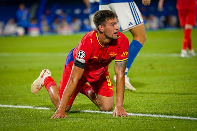 Italy Soccer UEFA Champions League 2026–2027, Matchday 1: Como 1907 vs. RB Leipzig; Giuseppe Sinigaglia (Como) and Marc Guiu (RB Leipzig); 9 on the ground; facial expressions, emotions Copyright: xJOERANxSTEINSIEKx