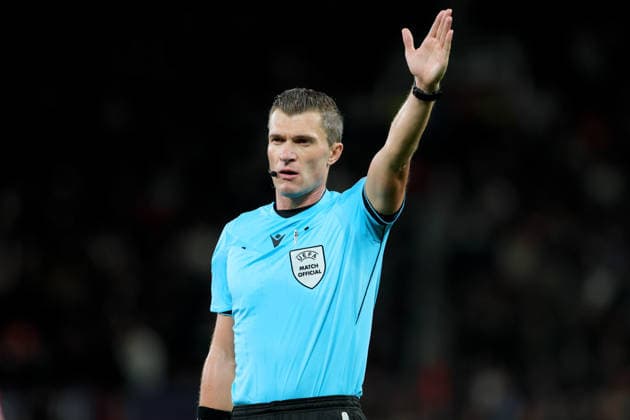 Manchester United, ManU v Sabah FC - UEFA Champions League 2026 27 League Phase MD1 Referee Willy Delajod signals during the UEFA Champions League 2026 27 League Phase MD1 match between Manchester United and Sabah FC at Old Trafford on September 10, 2026 in Manchester, England. Manchester Old Trafford England United Kingdom Copyright: xAllstarxPicturexLibraryxLtdx