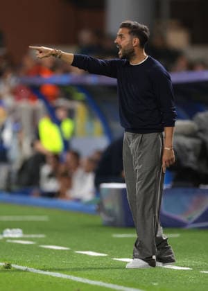 Como 1907 v RB Leipzig - UEFA Champions League - Season 2026-2027 Como, Italy, 10th September 2026. Cesc Fabregas Head coach of Como 1907 reacts during the Como 1907 vs RB Leipzig UEFA Champions League, group phase match at Stadio Giuseppe Sinigaglia, Como. Picture credit should read: Jonathan Moscrop Como Stadio Giuseppe Sinigaglia Italy