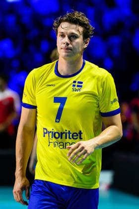 September 10, 2026: Carl Berkefelt of Sweden during the CEV EuroVolley 2026 group stage volleyball match between Italy and Sweden on September 10, 2026 in Naples. Photo by Domenico Cippitelli, BILDBYRAN COP 18 XY0128 volleyball volleyball volleyball European Championships Italy Sweden CEV EuroVolley 2026 Italy Sweden bbeng European Championships  Copyright: DomenicoxCippitelli BB260910BB790