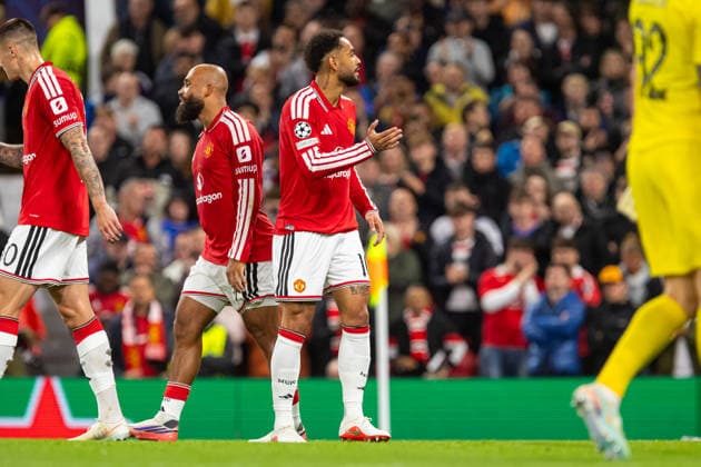 Matheus Cunha seen celebrating after goal during UEFA Champions League 2026 2027 league phase game between teams of Manchester United, ManU and Sabah FC (Ernest Kolodziej Ball Raw Images) Manchester Old Trafford England Copyright: xErnestxKolodziejx ernestkolodziej_manchester_sabah_2627_OL_2241