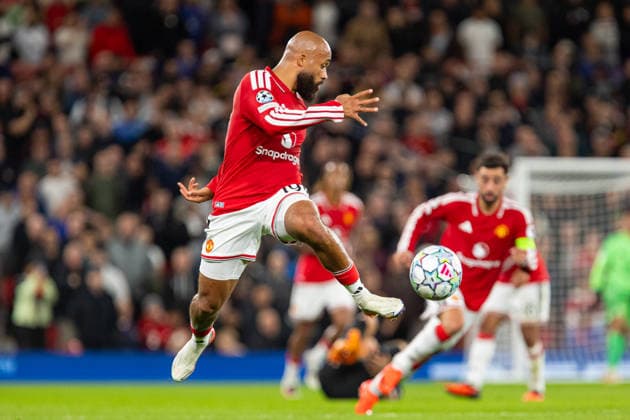 Bryan Mbeumo seen during UEFA Champions League 2026 2027 league phase game between teams of Manchester United, ManU and Sabah FC (Ernest Kolodziej Ball Raw Images) Manchester Old Trafford England Copyright: xErnestxKolodziejx ernestkolodziej_manchester_sabah_2627_OL_2543