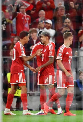 GOAL: 1–0 Jamal Musiala FC Bayern Munich FCB 10 Goal celebration: Luis Diaz FC Bayern Munich FCB 14 Joshua Kimmich FC Bayern Munich FCB 06 FC Bayern Munich FCB vs. Bodø Glimt September 10, 2026 DFL REGREGULATIONS PROHIBIT ANY USE OF PHOTOGRAPHS AS IMAGE SEQUENCES AND OR QUASI-VIDEO FC Bayern Munich FCB vs. Bodø Glimt