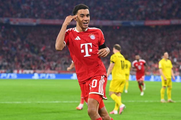 Goal celebration by Jamal MUSIALA of Bayern Munich after scoring the 1-0 goal, Celebration, Joy, Excitement, Action, Soccer Champions League, 2026–27 season, League stage: FC Bayern Munich vs. Bodo Glimt on September 10, 2026