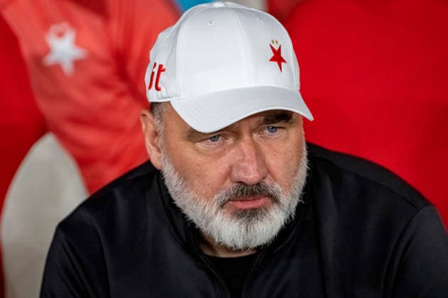 SK Slavia Prague coach Jindrich Trpisovsky is seen during the Football Champions League opening round match Slavia Prague vs RC Lens on September 10, 2026, in Prague, Czech Republic. (CTKxPhoto VitxSimanek) CTKPhotoP2026091010249  CTKPhotoP2026091010249