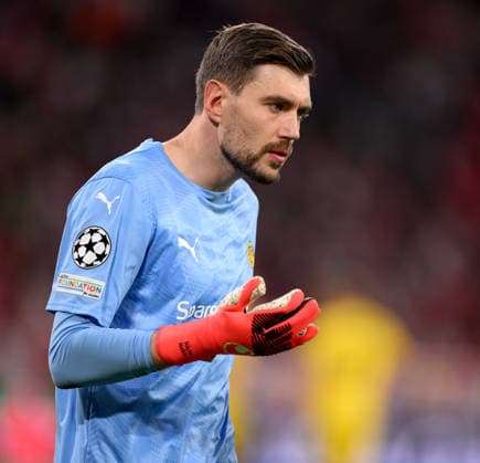 SOCCER CHAMPIONS LEAGUE 2026–2027 SEASON Preliminary Round, Matchday 1, September 10, 2026 FC Bayern Munich vs. FK Bodø Glimt Goalkeeper Nikita Haikin FK Bodø Glimt