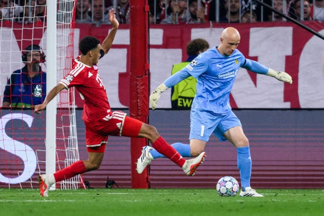 September 10, 2026: Goalkeeper Julian Faye Lund of Bodo Glimt during the UEFA Champions League soccer match between Bayern Munich and Bodo Glimt on September 10, 2026 in Munich. Photo by Marius Simensen, BILDBYRAN COP 238 MM0073 bbeng football soccer UEFA Champions League Bodo Glimt Bayern Munich  Copyright: MARIUSxSIMENSEN BB260910BB766