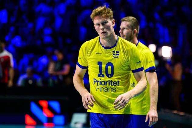 September 10, 2026: Hampus Ekstrand of Sweden during the CEV EuroVolley 2026 group stage volleyball match between Italy and Sweden on September 10, 2026 in Naples. Photo by Domenico Cippitelli, BILDBYRAN COP 18 XY0128 volleyball volleyball volleyball European Championship Italy Sweden CEV EuroVolley 2026 Italy Sweden BBENG European Championship  Copyright: DomenicoxCippitelli BB260910BB788