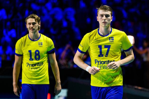 September 10, 2026: Mans Eriksson of Sweden during the CEV EuroVolley 2026 group stage volleyball match between Italy and Sweden on September 10, 2026 in Naples. Photo by Domenico Cippitelli, BILDBYRAN COP 18 XY0128 volleyball volleyball volleyball European Championship Italy Sweden CEV EuroVolley 2026 Italy Sweden bbeng European Championship  Copyright: DomenicoxCippitelli BB260910BB792