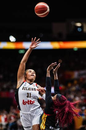FIBA Women’s Basketball World Cup 2026: Belgium vs. Germany, September 10, 2026; Maxuella Lisowa Mbaka (Belgium), 31 points; Alexis Peterson (Germany), 1 point; FIBA Women’s Basketball World Cup 2026, Final Phase, Quarterfinals: Belgium vs. Germany on September 10, 2026, at the Uber Arena, Berlin Copyright: xBEAUTIFULxSPORTS Tonhäuserx
