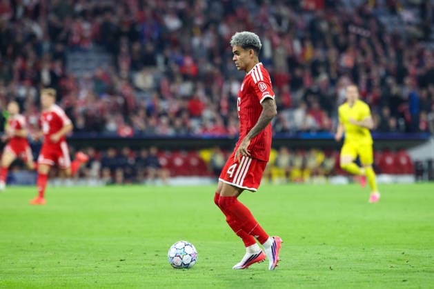 Luis Diaz, FC Bayern Munich, No. 14 with the ball, GER, FC Bayern Munich vs. FK Bodo Glimt, Soccer, UEFA Champions League, Group Stage, Matchday 1, 2026–2027 Season, September 10, 2026, GER, FC Bayern Munich vs. FK Bodø Glimt, Soccer, UEFA Champions League, Group Stage, Matchday 1, 2026–2027 Season, September 10, 2026, Munich Copyright: xEibner-Pressefoto JennixMaulx EP_JML
