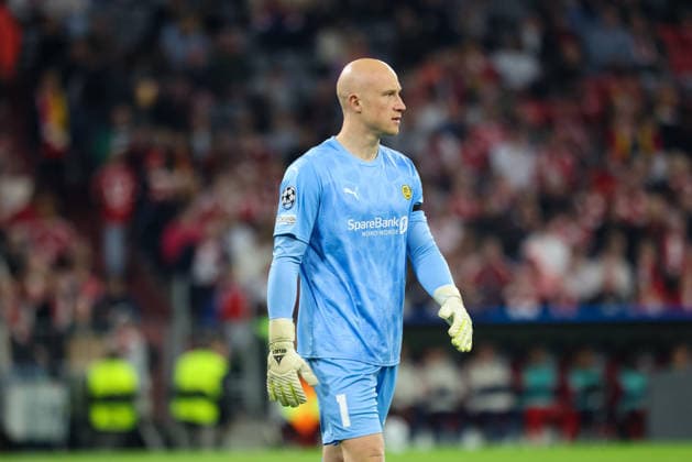 Julian Faye Lund FK Bodo Glimt, 01, GER, FC Bayern Munich vs. FK Bodo Glimt, Soccer, UEFA Champions League, Group Stage, Matchday 1, 2026–2027 Season, September 10, 2026, GER, FC Bayern Munich vs. FK Bodo Glimt, Soccer, UEFA Champions League, Group Stage, Matchday 1, 2026–2027 Season, September 10, 2026, Munich Copyright: xEibner-Pressefoto JennixMaulx EP_JML