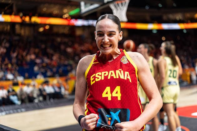 Iyana Martin (Spain), 44, celebrates, GER, Australia vs. Spain, Basketball, 2026 FIBA Women s World Cup, Quarterfinals, September 10, 2026, Germany, Australia vs. Spain, Basketball, 2026 FIBA Women’s World Cup, Quarterfinals, September 10, 2026, Berlin Copyright: xEibner-Pressefoto MaxxVincenx EP_MVN