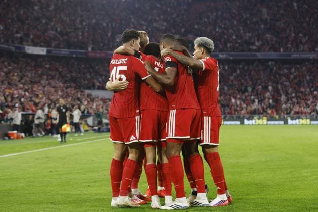 MUNICH - (l-r) Aleksandar Pavlovic of FC Bayern Munich, Jamal Musiala of FC Bayern Munich, Harry Kane of FC Bayern Munich, Konrad Laimer of FC Bayern Munich celebrate 1-0 during the Champions League between FC Bayern Munich and FK Bodo Glimt on September 10, 2026 at the Allianz Arena in Munich, Germany. BART STOUTJESDIJK ANP UEFA Champions League 2026 27 xVIxANPxSportx xBartxStoutjesdijkxIVx 567945524 originalFilename: 567945524.jpg