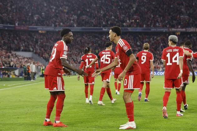 MUNICH - (lr) Alphonso Davies of FC Bayern Munich and Jamal Musiala of FC Bayern Munich celebrate the 1-0 lead during the Champions League match between FC Bayern Munich and FK Bodo Glimt on September 10, 2026, at the Allianz Arena in Munich, Germany. BART STOUTJESDIJK ANP UEFA Champions League 2026 27 xVIxANPxSportx xBartxStoutjesdijkxIVx 567945552 originalFilename: 567945552.jpg