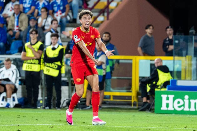 Soccer, Italy, UEFA Champions League, Matchday 1: Como 1907 vs. RB Leipzig, Thursday, September 10, 2026, Stadio Giuseppe Sinigaglia, Como; Neil El Aynaoui 21, RB Leipzig Copyright: xValentinxDomgjonix