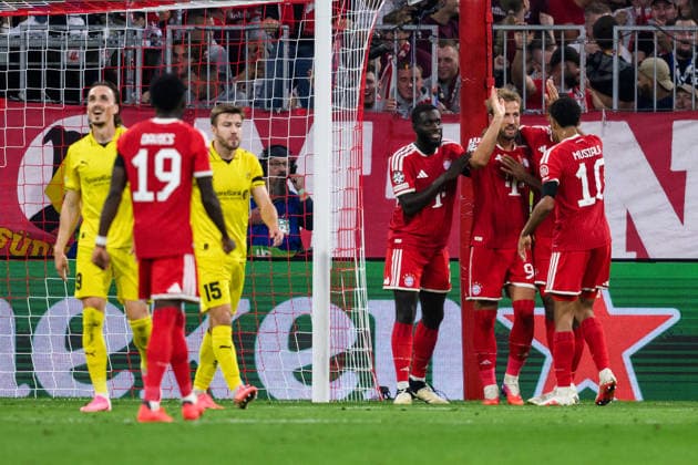 September 10, 2026: Harry Kane of Bayern Munich celebrates after scoring the 2-0 goal during the UEFA Champions League soccer match between Bayern Munich and Bodo Glimt on September 10, 2026 in Munich. Photo by Marius Simensen, BILDBYRAN COP 238 MM0073 bbeng football soccer UEFA Champions League Bodo Glimt Bayern Munich celebration  Copyright: MARIUSxSIMENSEN BB260910BB822