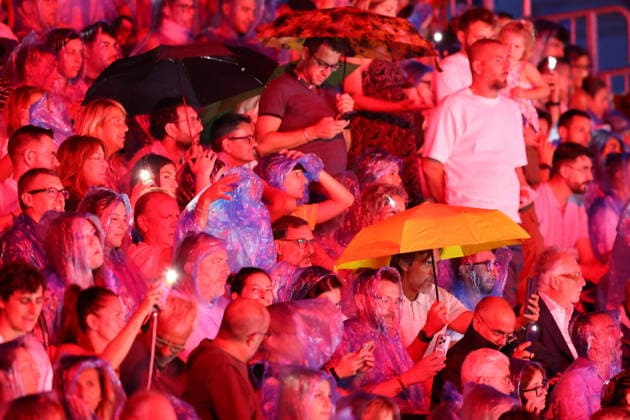 Match suspended due to rain. during the opening match of the CEV Enel Eurovolley 2026, between Italy and Sweden, Piazza del Plebiscito, Naples, September 10, 2026.  Copyright: xAlessandroxGarofalo LaPressex