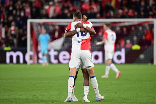 Danijel Sturm of Slavia celebrates a goal during the Football Champions League opening round match Slavia Prague vs RC Lens on September 10, 2026, in Prague, Czech Republic. (CTKxPhoto MichalxKamaryt) CTKPhotoP2026091010492  CTKPhotoP2026091010492