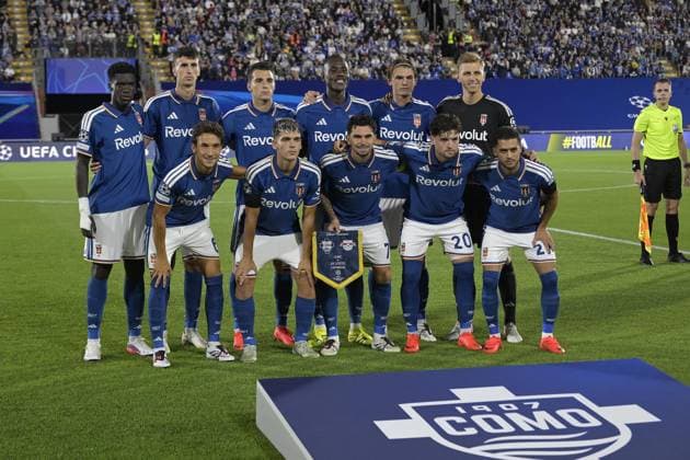 Foto IPP Paolo Bona Como 10 09 2026 UEFA Champions League di Calcio stagione 2026 2027 partita Como-Lipsia Nella foto la formazione del Como Italy Photo Press Worldwide Copyright italy Italy ITALY  Copyright: xR4924_italyphotopressx