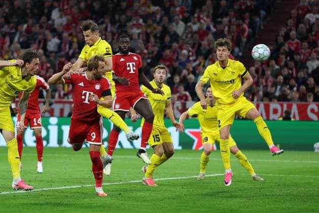 Harry Kane 9 of FC Bayern Munich scores the 2-0 goal with a header, FC Bayern Munich vs. FK Bodo Glimt, Soccer, UEFA, Champions League, Group Stage, September 9, 2026, Munich, Bavaria, Germany Copyright: xkolbert-press ChristianxKolbertx