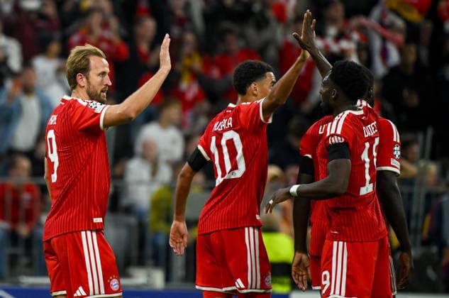September 10, 2026, xemx, Soccer, UEFA Champions League, FC Bayern Munich vs. FK Bodø Glimt, Harry Kane of FC Bayern Munich celebrates, goal celebration, celebrating the goal, cheering over the goal that made it 2-0 for Munich