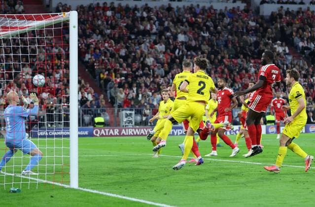 September 10, 2026, GER, Soccer, Men s, UEFA Champions League, Group Stage, 2026–2027 Season, Matchday 1, FC Bayern Munich vs. FK Bodø Glimt; Goal to make it 2–0; Scorer: Harry Kane; FC Bayern Munich 09 scores the 2–0 goal past goalkeeper Julian Faye Lund; FK Bodø Glimt 01; Munich; Allianz Arena; Bayern; Germany Copyright: xNordphoto Schneiderx