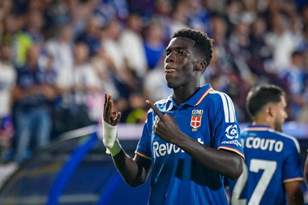 Italy Soccer UEFA Champions League 2026–2027, Matchday 1: Como 1907 vs. RB Leipzig; Giuseppe Sinigaglia; Como goal and goal celebration following Assane Diao’s 3–0 goal for Como 1907; 11: joy, emotions, cheering, gesture, body language, emotion Copyright: xJOERANxSTEINSIEKx