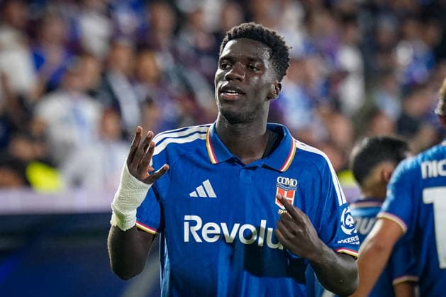 Italy Soccer UEFA Champions League 2026–2027, Matchday 1: Como 1907 vs. RB Leipzig; Giuseppe Sinigaglia; Como goal and goal celebration following Assane Diao’s 3–0 goal for Como 1907; 11; joy, emotions, celebration, gesture, body language, emotion Copyright: xJOERANxSTEINSIEKx